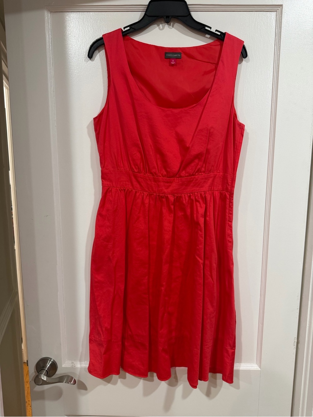 Vince Camuto Red Sleeveless Scoop-Neck Mini Dress